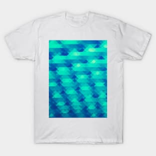 Modern Fashion Abstract Color Pattern in Blue / Green T-Shirt